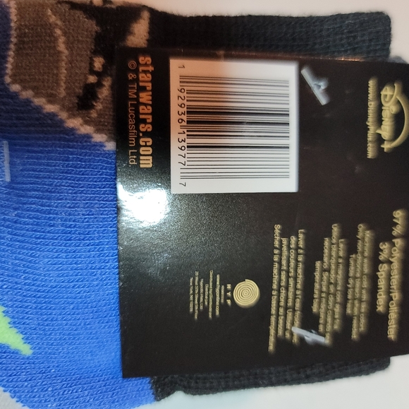 2 Pair Star Wars Crew Socks Mandalorian - Picture 4 of 5